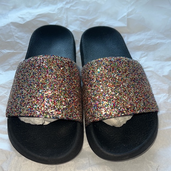 Big Kids Slides (Multicolor Sparkles and Black) - Picture 6 of 7
